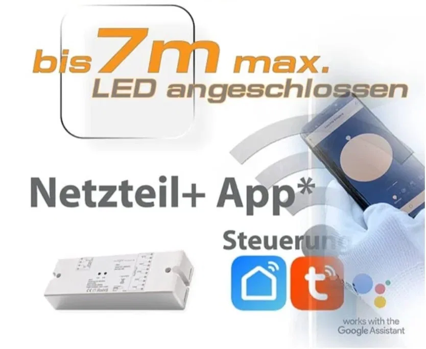 Netzteil für Gabionen Beleuchtung bis 7m Gabionen mit App-Steuerung